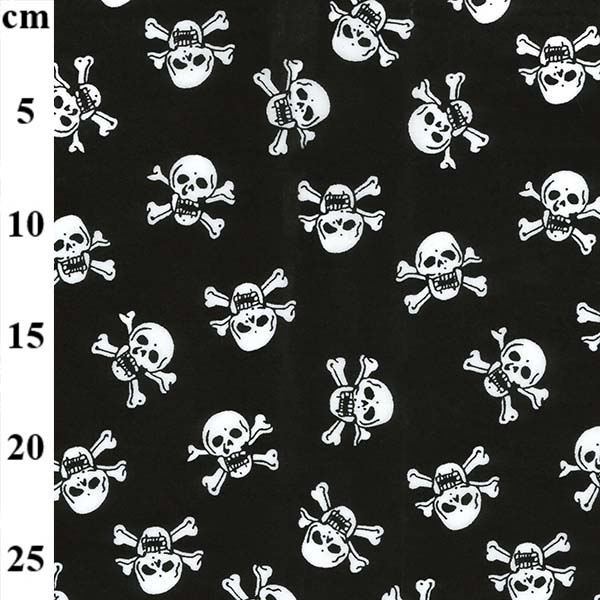 Halloween Polycotton - Skull and Crossbones